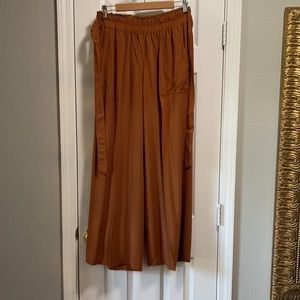 Vanilla Star Wide Leg Pants in Rust Brown